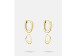 Paar Creolen LIEBESKIND BERLIN "Schmuck Geschenk Edelstahl Ohrringe The Organic", gold (gelbgoldfarben), Ohrringe, Damen, Edelstahl, Einhänger abnehmbar