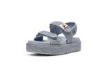 Plateausandaletten STEVE MADDEN "STEVE MADDEN Sandalen Textil", Damen, Gr. 41, blau, Textil, Schuhe
