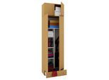 Mehrzweckschrank VCM "Holz Besenschrank Staubsauger Putzschrank Vandol", braun (buche), B:70cm T:40cm, Obermaterial: 100% Holz Wood., Schränke, Mehrzweckschrank