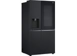 LG Side-by-Side "GSLC41EPPE", Energieeffizienz: E (A-G), silber (schwarz anthrazit), mit Instaview, Kühlschränke, Total No Frost, LINEARCooling, Multi-Airflow, Integrierter Wassertank, Topseller