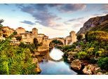 Fototapete PAPERMOON "Mostar Alte Brücke", bunt, B:4,5m L:2,8m, Vlies, Tapeten