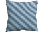 Kissenbezug SCHLAFGUT "Premium Kissenbezug Woven Fade Satin (1 St)", blau (grau light, blau mid), B:80cm L:80cm, Mako-Satin, Obermaterial: 100% Baumwolle, Kissenbezüge, Kissenbezug, Ton-in-Ton Reißverschluss, Fadendichte von 300tc, Streifen, OEKO Tex