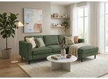 Ecksofa HOME AFFAIRE "Booster II, whlw. mit Schlaffunktion & Bettkasten, Fuß schwarz", mayfly, B:232cm H:83cm T:161cm, 88% Polyester, 12% Nylon, Sofas, Ecksofa, Recamiere beidseitig montierbar,L-Form, in Cord & Struktur LEO o. LINO