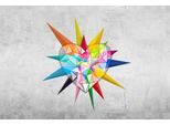 Fototapete ARCHITECTS PAPER "Atelier 47 Heart Star 2", bunt (gelb, blau, rot), B:4m L:2,7m, Vlies, Tapeten, Vlies, Wand, Schräge, Decke