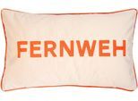 Dekokissen PAD "LETTERS", sand, orange, schriftzug, B:50cm L:30cm, Obermaterial: 100% Polyester, Dekokissen_Sitzkissen_Kissenhüllen, farbige Keder, mit Schriftzug, verschiedene Größen