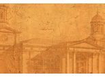 Fototapete ARCHITECTS PAPER "Atelier 47 Old Building 1", orange (hellorange, dunkelorange, schwarz), B:4m L:2,7m, Vlies, Tapeten, Vlies, Wand, Schräge, Decke