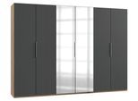 Drehtürenschrank Level 36A mit Spiegel ca.300cm Graphitfarben