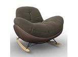 Schaukelsessel Elea Braun Lederlook/Chenille