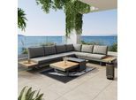 Loungegarnitur Sabrina Grau Metall/Outdoorstoff