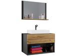 Badezimmer Lendas 3-tlg. ca. 80 cm Honigeiche/Anthr.