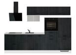 Küchenblock IBZ ohne Geräte ca.300cm Schwarz/Weiß
