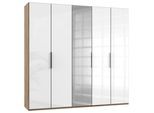 Drehtürenschrank Level 36D ca. 250 cm Weiß/Eiche Dekor