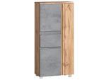 Midischrank Varese ca. 65x130 cm Hellgrau/Eiche