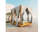 Sonneninsel Marta Hellgrau Holz/Outdoorstoff