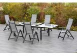 Gartentisch Semi Metall/Glas ausziehbar