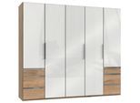 Drehtürenschrank Level 36D mit Laden ca. 250 cm Eiche/Weiß