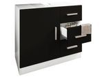 Waschbeckenunterschrank Zalo XL ca. 63x58x30cm Weiß/Schwarz