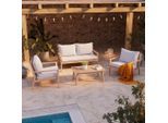 Beldano , Akaziefarben , Holz, Kunststoff , Akazie , teilmassiv , Füllung: Schaumstoff,Schaumstoff , einzeln stellbar , 90x60x55 cm , FSC 100% , Gartenmöbel, Loungemöbel, Loungegarnituren