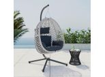 Beldano , Dunkelgrau , Metall , Füllung: Polyester,Polyester , 94x197x68 cm , Gartenmöbel, Relaxmöbel, Hängesessel