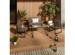 Beldano , Anthrazit , Metall, Kunststoff, Textil , Füllung: Schaumstoff,Schaumstoff , einzeln stellbar , Gartenmöbel, Loungemöbel, Loungegarnituren