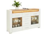 Sideboard Leonardo in Weiß Hochglanz