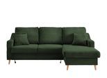 Ecksofa Valentina Cord ca. 228x150 cm Dunkelgrün