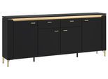 Kommode Norica Goldfarben/Schwarz B: 200,3 cm