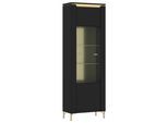 Vitrine Norica Schwarz/Goldfarben B: 65,5 cm