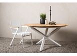 Gartentisch Mexico ca. 140x75 cm Alu Weiß/Teak