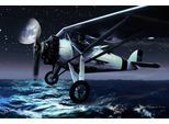 Fototapete PAPERMOON "Flugzeug über Wasser", bunt, B:3,5m L:2,6m, Vlies, Tapeten