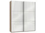 Schwebetürenschrank Level 36D ca. 200 cm Weiß/Eiche Dekor