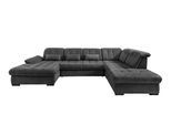 Wohnlandschaft Rigatti Anthrazit Chenille Bettkasten