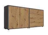Sideboard Mailand Set 3 Anthrazit/Eiche Artisan
