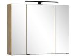 Spiegelschrank Sevilla mit LED 3-türig Eiche Artisan