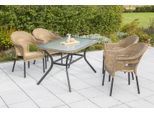 Gartenmöbel Set 5-tlg. Ravenna Metall/Kunststoffgeflecht