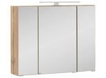 Spiegelschrank Kopenhagen mit LED 3-türig ca. 80x64 cm Eiche