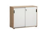 Aktenschrank Emmik Weiß/Eichefarben