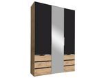Drehtürenschrank Level 36A mit Spiegel ca.150cm Graphitfarben
