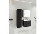 Badezimmer Toronto 4-tlg. ca. 90 cm inkl. LED Schwarz