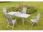 Gartentisch ausziehbar Metall/ Glas L: 120-180 cm