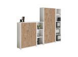 Aktenschrank Office Edition Sw Set 4 Weiß/Eichefarben