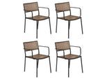 Gartenstuhl 4er-Set Paola ca. 56x80x59 cm Schwarz