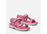 Sandale TIMBERLAND "MOSS JUMP BACKSTRAP SANDAL", Mädchen, Gr. 24, br pnk, Leder, Schuhe Sandale, aus Leder