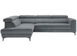 Ecksofa Emma links Blaugrau