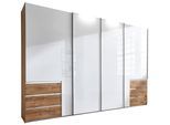 Schwebetürenschrank Level 36D ca. 350 cm Weiß/Eiche Dekor