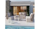 Loungegarnitur Marino Hellgrau Metall/Outdoorstoff +Abdeckung