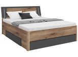 Stauraumbett Saturn ca. 160x200cm Graphit/Eichefarben