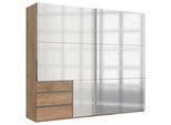 Schwebetürenschrank Level 36D ca. 250 cm Weiß/Eiche Dekor