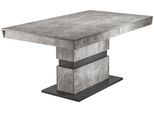 Esstisch ausziehbar Matthew 160-215x90 cm Grau Betonoptik