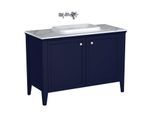 VitrA Valarte Einbauwaschtisch-Möbel-Set 65774 118x52x87,5cm, 2 Türen, Korpus stahlblau/Waschtisch weiß hochglanz